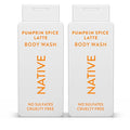 Native Body Wash with Naturally Derived Ingredients - Pumpkin Spice Latte - For Women & Men, Sulfate, Paraben, & Dye Free Leaving Skin Soft and Hydrating | Fall Seasonal Scent Bundle, 18 oz - 2 Pk