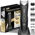 Manscape Body Hair Trimmer for Men, Pubic Groin Hair Trimmer for Men with Safe Blade, Cordless Ball Shaver w/Light, Charging Dock, Waterproof Body Groomer, LED Display, 1H Charge,Black