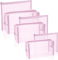 6 Pieces Mesh Makeup Bags Mesh Cosmetic Bag Portable Travel Organizing Zipper Pouch Toiletries Makeup Pouches for Home Office Travel Accessories