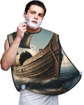 Tahiti Beach Print Beard Bib Shaving Apron, Beard Hair Trimming Cape Gift For Dad