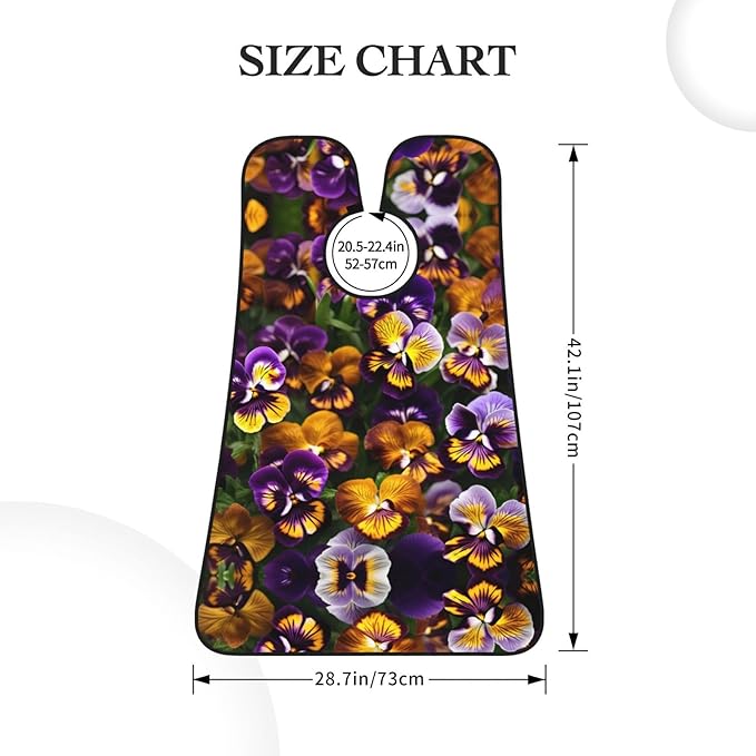 Pansy Perfection Print Beard Bib Shaving Apron, Beard Hair Trimming Cape Gift For Dad