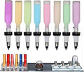 Professional Manual Perfume Dispenser, Liquid Filling Machine Transfer Tools,Manual Dispenser Set, Adjustable Pump Heads & Testing Cups for Shops & Lab & Bars(8 Heads)