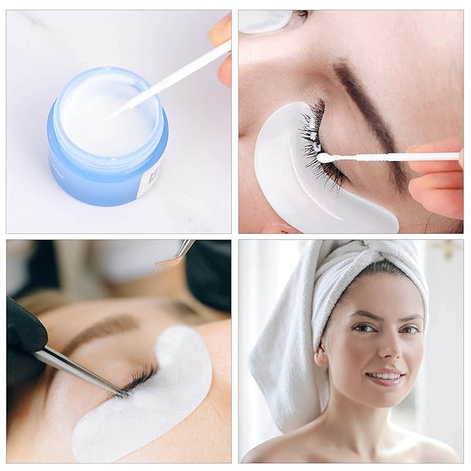 200 Pieces Disposable Micro Brush Applicator Microswabs for Eyelash Extension Removing Tools, Mini Cotton Swab Brushes for Makeup and Personal Care (White)