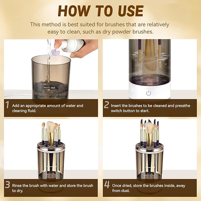 Electric Makeup Brush Cleaner - Efficient Electric Makeup Brush Cleaner Machine for Thorough Brush Cleaning, Ideal for Makeup Artists & Enthusiasts (xx-Large)