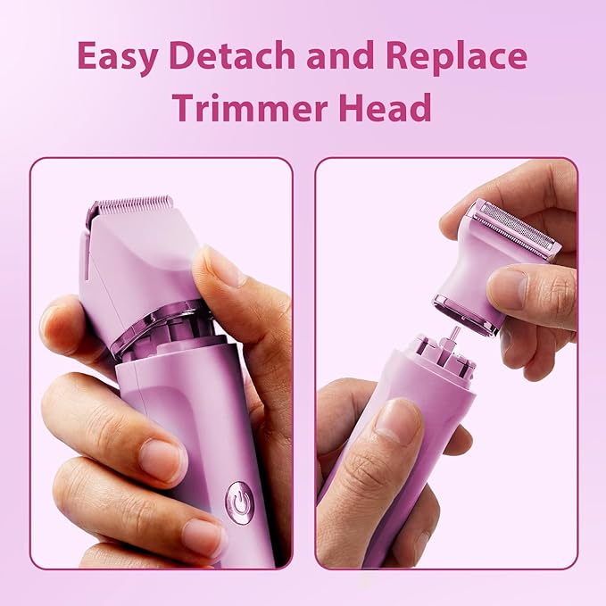 Electric Bikini Trimmer for Women: Electric Razors for Pubic/Leg/Armpit/Facial Hair, 4-in-1 Shaver Grooming Kit for Travel/Wet/Dry Use, Birthday Valentine's Day Self-Care Gifts for Mom Wife Girlfriend