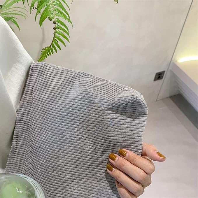 SxoSyo Cosmetic Bags for Women Makeup Bag Large Capacity Purse Travel Toiletry Zipper Storage Pouch Make up Brushes Organizer for Gifts (Corduroy, light grey)