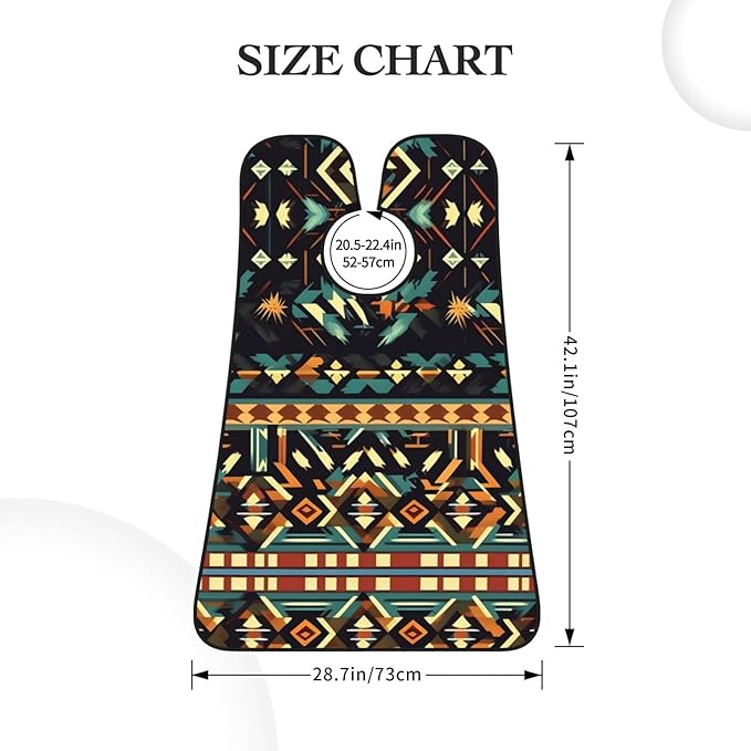 Native American Patterns Print Beard Bib Apron For Men, Beard Hair Catcher For Men Shaving Trimming,Beard Cape Cloth
