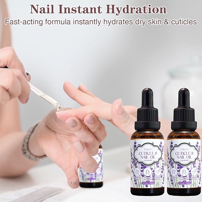3 Pack Lavender Cuticle Oil, Nail & Hand Moisturizer for Dry Cuticles & Stronger Nails