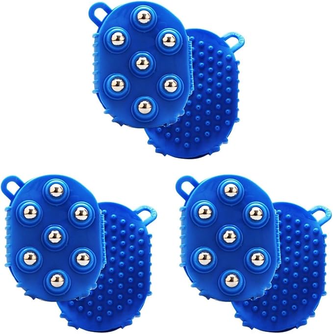 GLEAVI Palm-Shaped Cellulite Massager Gloves with 7 Metal Roller Balls 3-Pack Body Massage Roller for Muscle Pain Relief and Full Body Relaxation