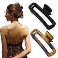 Hair Claw Clips 5 Inch Unbreakable Extra Large Square Rectangle Matte XL Claw Clip Clamp Neutral Colors for Thick Curly Long Hair Women - 2 Pack
