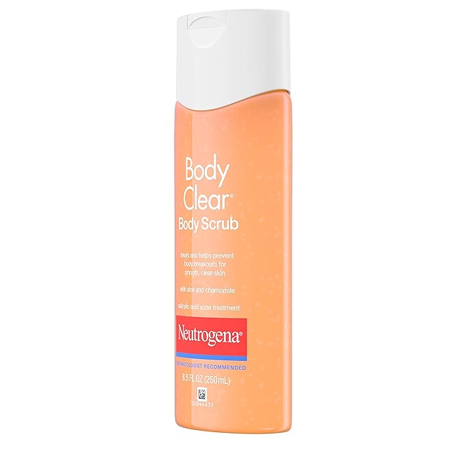 Neutrogena Body Scrub, Oil Free, Acne | With Salicylic Acid | For Back, Chest & Shoulders | 8.5 fl. oz | Pack of 2