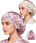 3Pcs Hair Bonnets For Sleeping Satin Bonnet For Women Silk Bonnets Womens Curly Hair Sleep Caps Silky Night Cap