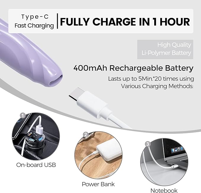 Heated Eyelash Curler, S600 Rechargeable Heated Lash Curler, Eyelash Curler Heated in 8s for Women 24 Hs Lasting Natural Makeup (Lilac/Silver, 148MM)
