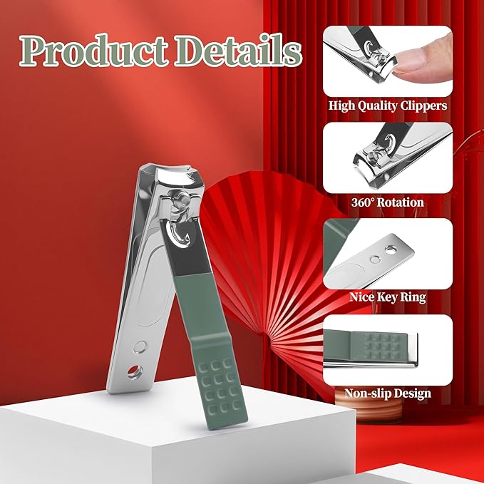 Manicure Set Stocking Stuffers for Men, Stocking Stuffers for Teens Manicure Kit Nail Clippers Kit Grooming Kit Pedicure Care Tool Christmas Gifts for Men Dad Birthday Gifts for Teen Boys Father Green