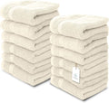 White Classic Luxury Cotton Washcloths 13x13 Inch - 650 GSM Turkish Cotton | Hotel, Spa, Bathroom Face Towel | 12 Pack, Ivory
