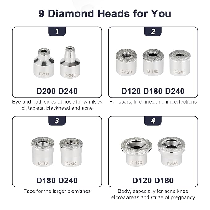 Diamond Microdermabrasion Machine, 7 Suction Modes Professional Microdermabrasion Machine with Airbrush, Blackhead Remover Facial Dermabrasion Device for Salon Personal Home Travel Use