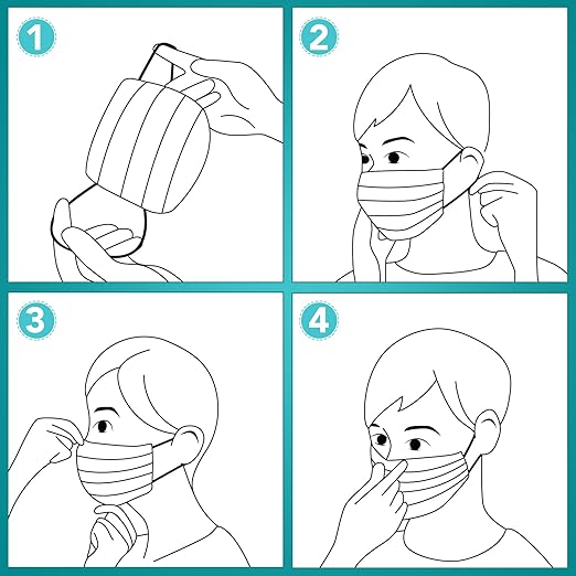 50PCS Disposable Face Masks, Black Masks, 3 Layer Protection Black Disposable Face Masks