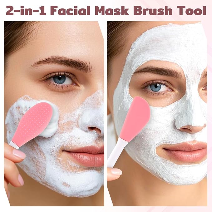 4 Pcs Face Mask Applicators, Silicone Face Mask Brush, Reusable Face-Mask Applicator Tool, Facial Brushes Applicator for Apply Skincare Lotion, Gel, Cream, Cosmetic Foundation