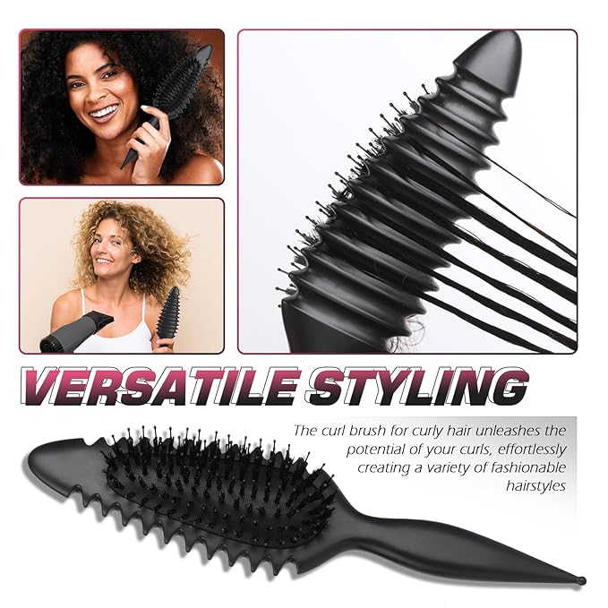 Candy Brush Curl Defining Hair Brush for Effortlessly Detangling Shaping and Styling Curls, Curl Brushes with EdgeLift for All Wet or Dry Hair Types for Women and Girl, Reduce Pulling and Frizzing