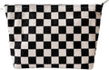 Checkered Corduroy Makeup Bag for Women, Black and White Gingham Cosmetic Bag with Zipper, Corduroy Travel Toiletry Bag, Sunscreen Sunblock Spf Bag, Hygiene Medicine Pouch,Organizer for Purse