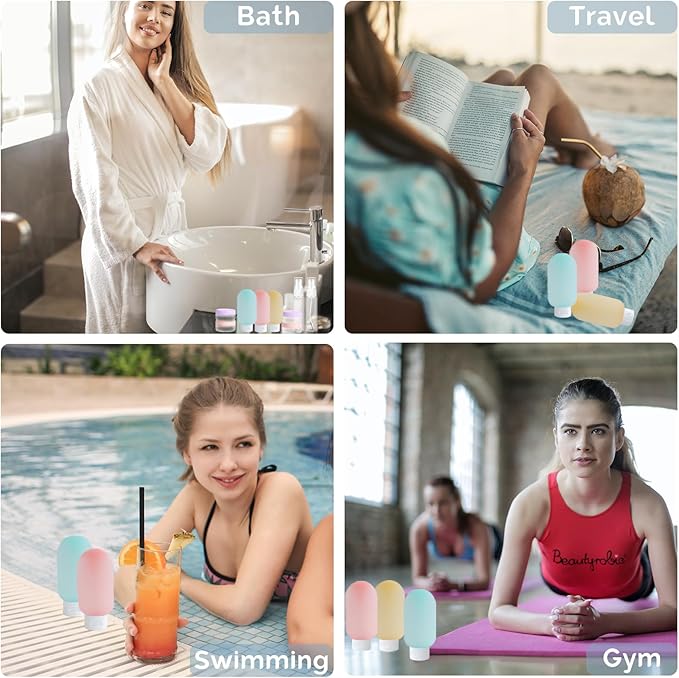 20 Pack Travel Bottles Set for Toiletries, TSA Approved Leak Proof Travel Size Containers Kit Portable Refillable Travel Accessories for Shampoo Conditioner Lotion Liquids (Multicolor B)