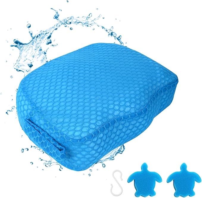 Hot Tub Booster Seat, Weighted SPA Booster Seat Cushion for Adults, 3D Air Mesh Inflatable Hot Tub Seat Accssories with Non-Slip Micro Dot Bottom,Indoor or Outdoor Quick Dry Hot Tub Pillow