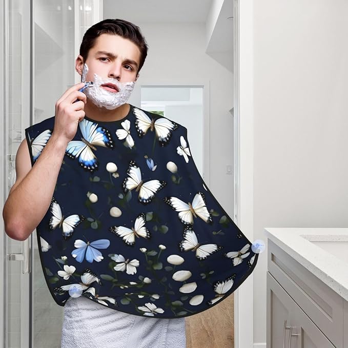Magic Mushrooms Print Beard Bib Shaving Apron, Beard Hair Trimming Cape Gift For Dad