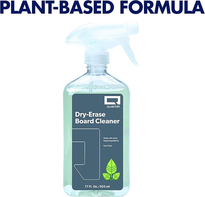 Quartet Dry Erase Board Cleaner Spray, Non-toxic, 17fl.Oz/503ml Whiteboard Cleaning Bottle (550)