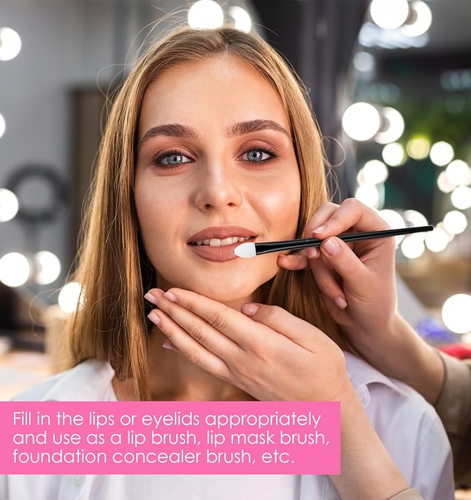 4Pcs Silicone Eyeshadow Brush, Eyeshadow Brush Lip Mask Brushes, Silicone Eye Brush for Liquid Eye Shadow Cream Applying