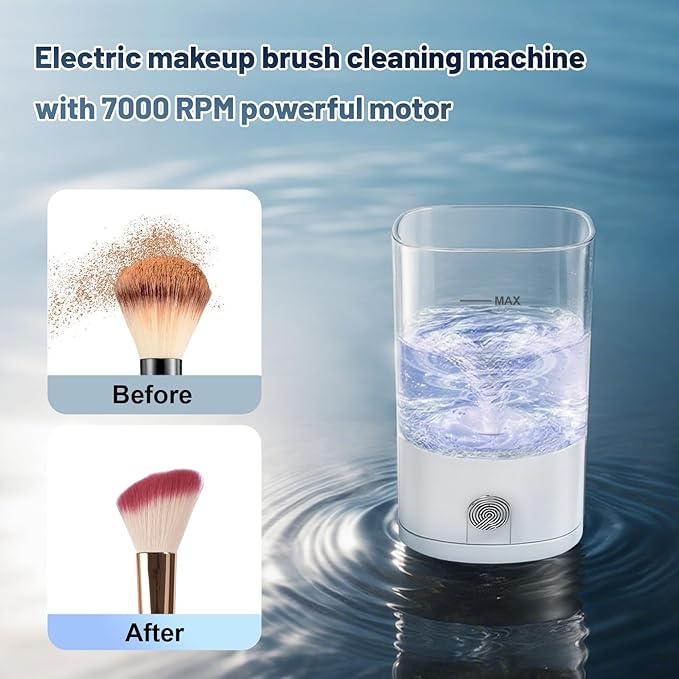 3 IN 1 Electric Makeup Brush Cleaner Machine With Dryer, Holder, Portable Automatic USB Cosmetic Brushes Cleaner Tool Deep Cleaning for All Size Beauty Makeup Brush Set, Sponges, Blush Brush