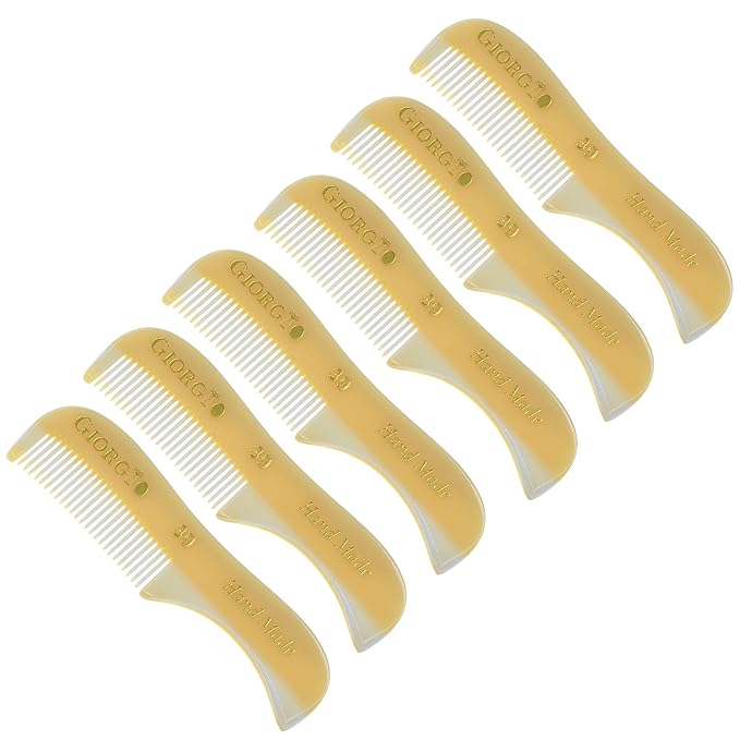 Giorgio G39 Extra Small Men's Fine Toothed Beard and Mustache Comb for Facial Hair Grooming and Styling. Add this pocket comb to your hair styling accessories, Saw-Cut and Hand Polished