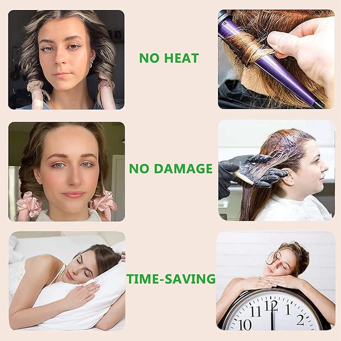 Heatless Curls Overnight,Satin Curling Rod Headband,Hair Curlers for Long and Medium Hair,Silk Curls Headband with Gift BOX,No Heat Rollers to Sleep in(Orange-36.05)