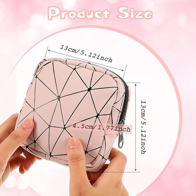 Weewooday 4 Pcs Small Quilted Makeup Bag Travel Cosmetic Makeup Bags Organizer Sanitary Napkin Storage Bag Floral Cotton Coquette Aesthetic Toiletry Bags for Women Girls(5x5x1.6inch,Classic)
