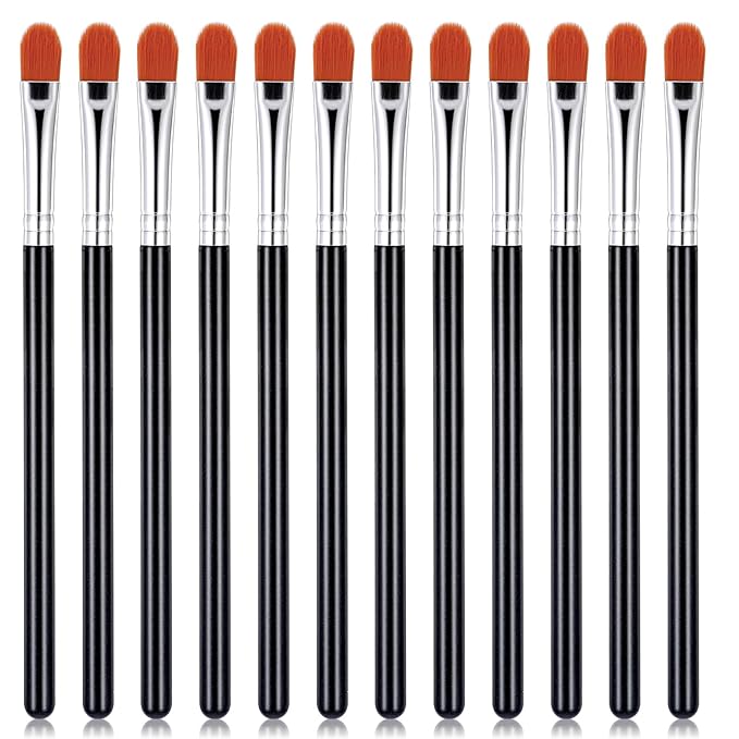 6 Pcs Eye Shadow Primer Applicator Brush for Blending Flat Round Small Concealer Makeup Concealer Brush Professional Eyeshadow Tools for Applying Cream Liquid Shadows and Eye Primer Base