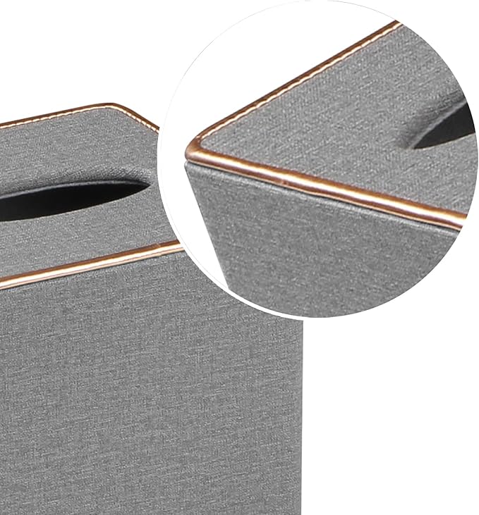 Leather Tissue Box Cover Square,Decorative Cube Tissue Box Holder with Magnetic Bottom,Facial Paper Organizer Table Napkin Case Dispenser for Bathroom NightStand Coffee Car Home Office,Grey