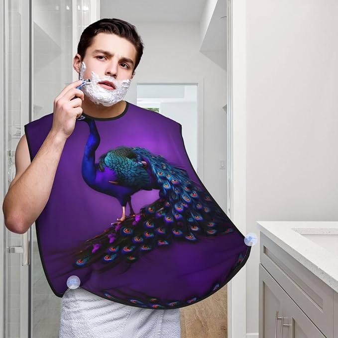 Tahiti Beach Print Beard Bib Shaving Apron, Beard Hair Trimming Cape Gift For Dad