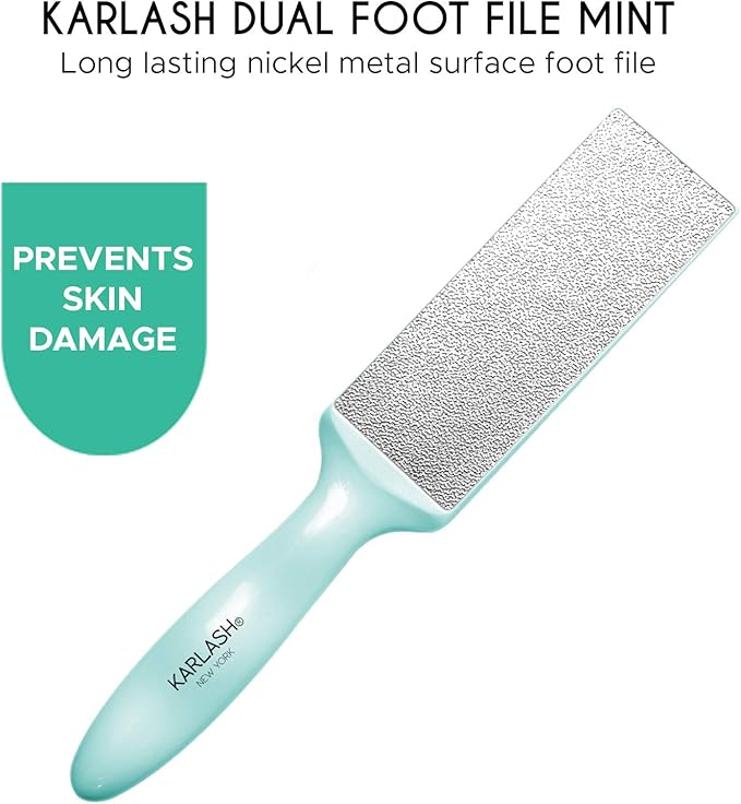 Karlash 2-Sided Nickel Foot File for Callus Trimming and Callus Removal, Mint (Pack of 2)