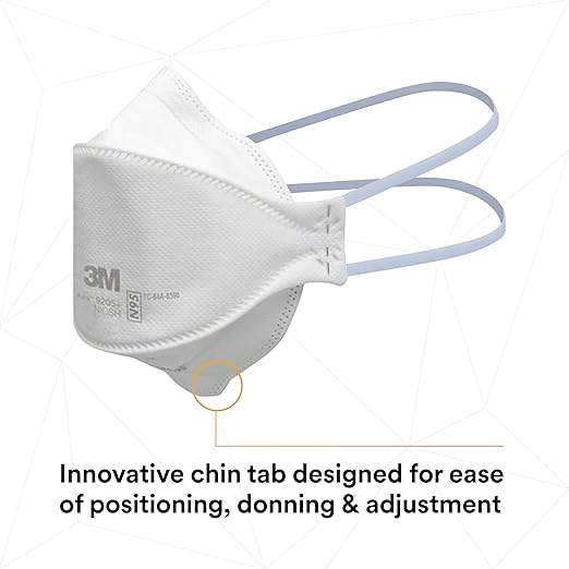 3M Aura Particulate Respirator 9205+, N95, Pack of 440 Disposable Respirators, Individually Wrapped, 3 Panel Flat Fold Design Allows for Facial Movements, Comfortable, NIOSH Approved