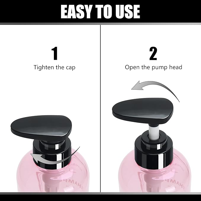 Shampoo and Conditioner Dispenser Set, YACEYACE 3Pcs 16.9oz Shower Dispenser Bottles, Soap Dispenser Bottles for Kitchen, Bath, Hand Wash, Oil,Travel