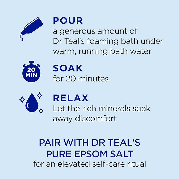 Dr Teal's Foaming Bath with Pure Epsom Salt, Lavender & Eucalyptus, 34 fl oz (Pack of 2)