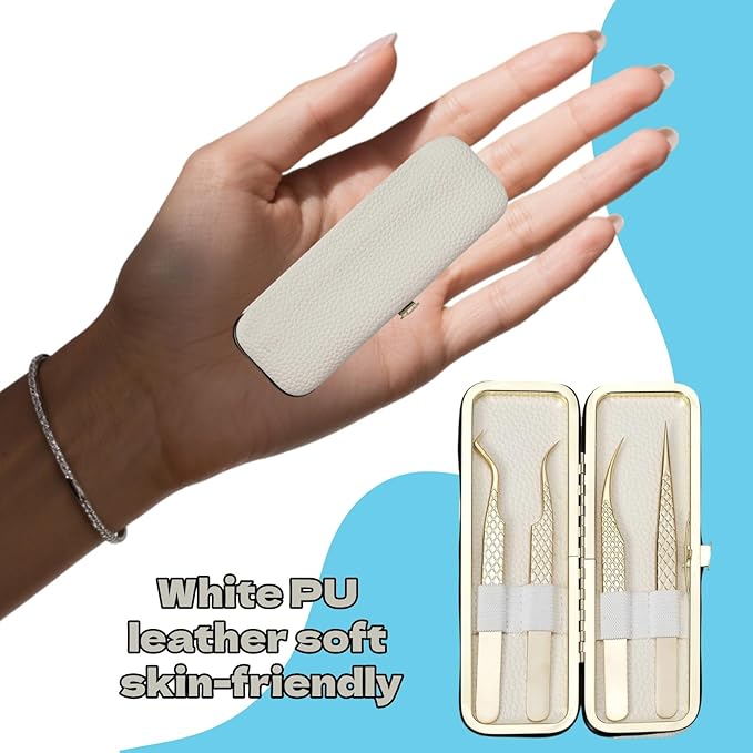 Lash Organizer Compact White Eyelash Storage Case Tweezer Holder Tool Case for Tweezers Slender Small Tools and Beauty Accessories Storage