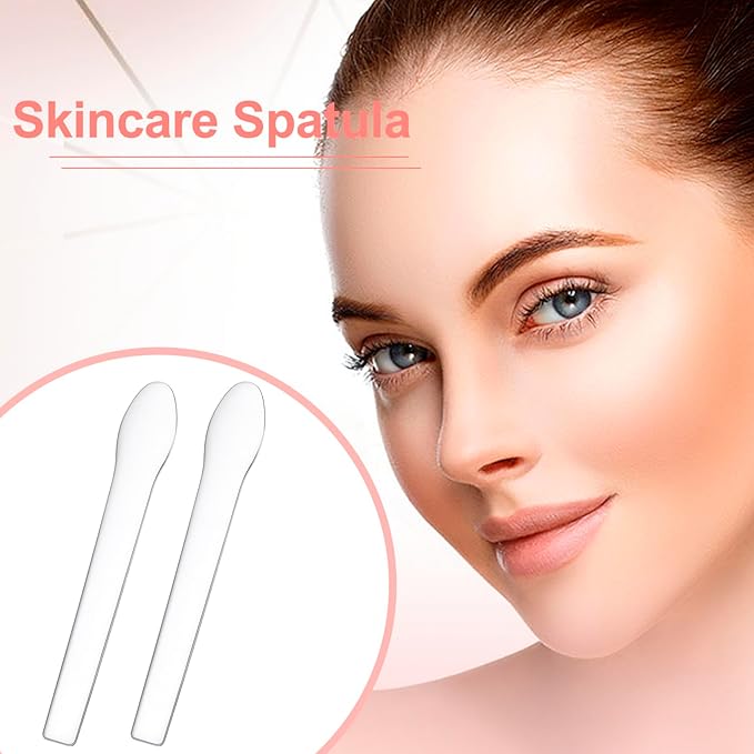 3pcs Mini Stainless Steel Makeup Spatula, Silver Reusable Cosmetic Cream Spatulas Spoon, Skincare Scoop Applicator Facial Massage Beauty Tools for Mixing and - 2.73"×0.43"