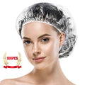 MORGLES 100 Pcs Disposable Shower Caps, Clear Large Shower Caps for Women Disposable, Plastic Hair Caps for Hair Treatment, Spa, Home & Travel Use,19.7"