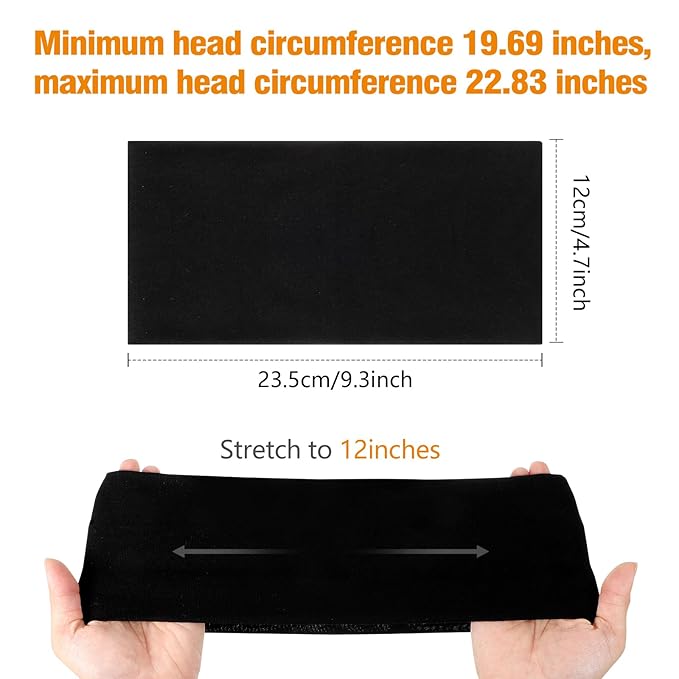 Cotton Wide Headbands for Workout Yoga, 9.3x4.7inch Non-Slip Headband for Mother's Day Sports Gift Large Thick Head Bands for Running Daily Wear