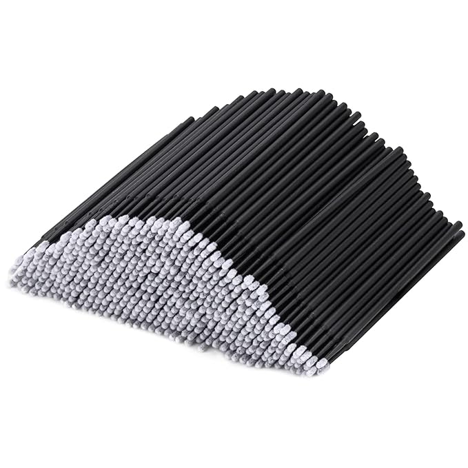 Tbestmax 500 Pcs Disposable Micro Applicator Brush Micro Swabs, Eye Lashes Mascara Wands for Eyelash Extension Black