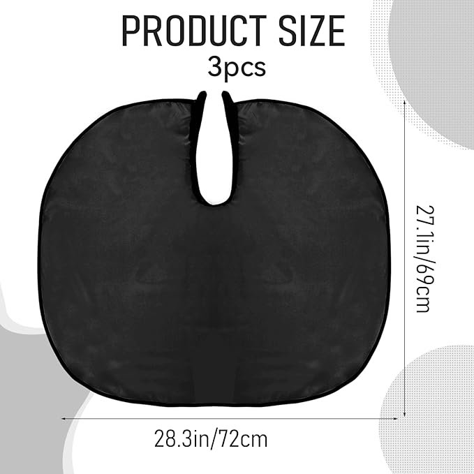 3 Pcs Makeup Capes Beauty Salon Makeup Bibs Shorty Smock for Clients Lightweight Comb-out Beard Apron Hair Dye Capes Hair Salon Shorty Cape for Makeup Artist Hair Beauty(Black)