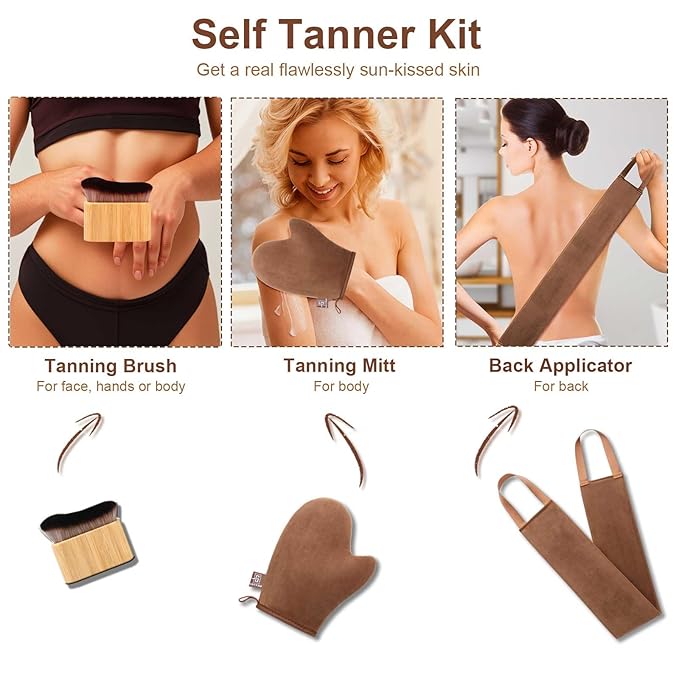 Tanning Mitt Self Tanner Mitt 4 Pack Self Tanning Mitt Tanning Brush for Self Tan Mitt Tanning Glove Self Tanner Brush Back Tanning Applicator