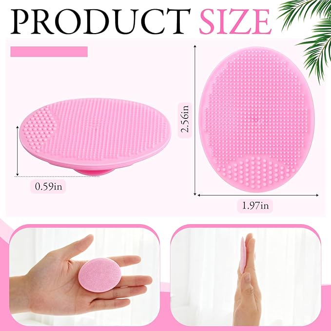 Nuogo 40 Pack Facial Cleansing Brush Face Scrubber Face Exfoliator Exfoliating Brush Soft Silicone Scrubber Handheld Wash Scrub Pad Tool for Deep Cleaning Pore Blackhead Skin Care Women(Pink)