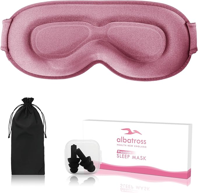 Sleep Eye Mask for Side Sleeper, Lash Extensions 3D Contoured Cup Sleeping Mask for Men Women, Travel Blackout Night Blindfold Eye Shade Cover with Adjustable Strap (Pink-Side Sleeper)