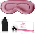 Sleep Eye Mask for Side Sleeper, Lash Extensions 3D Contoured Cup Sleeping Mask for Men Women, Travel Blackout Night Blindfold Eye Shade Cover with Adjustable Strap (Pink-Side Sleeper)